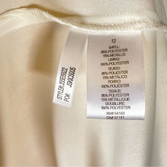 Jessica Simpson Gold Shimmer Lace Overlay Fit & Flare Sleeveless Party Dress 12 - Picture 9 of 10